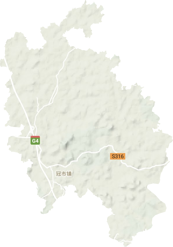 冠市镇地形地图