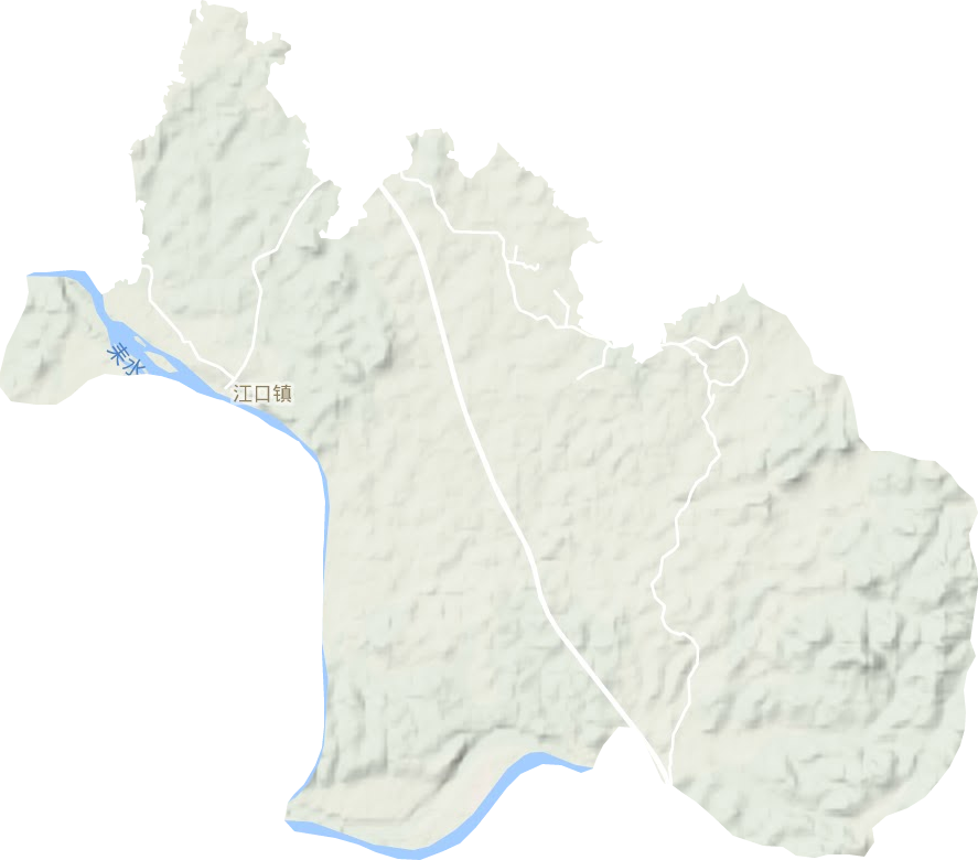 江口镇地形地图