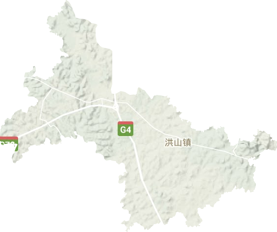 洪山镇地形地图