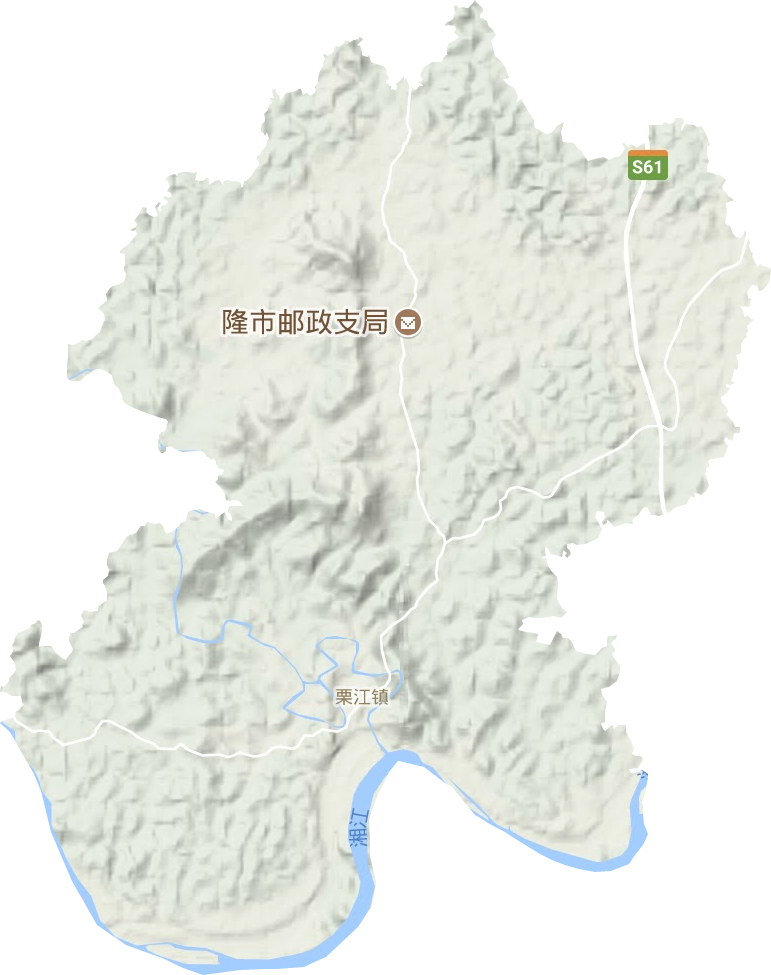 栗江镇地形地图