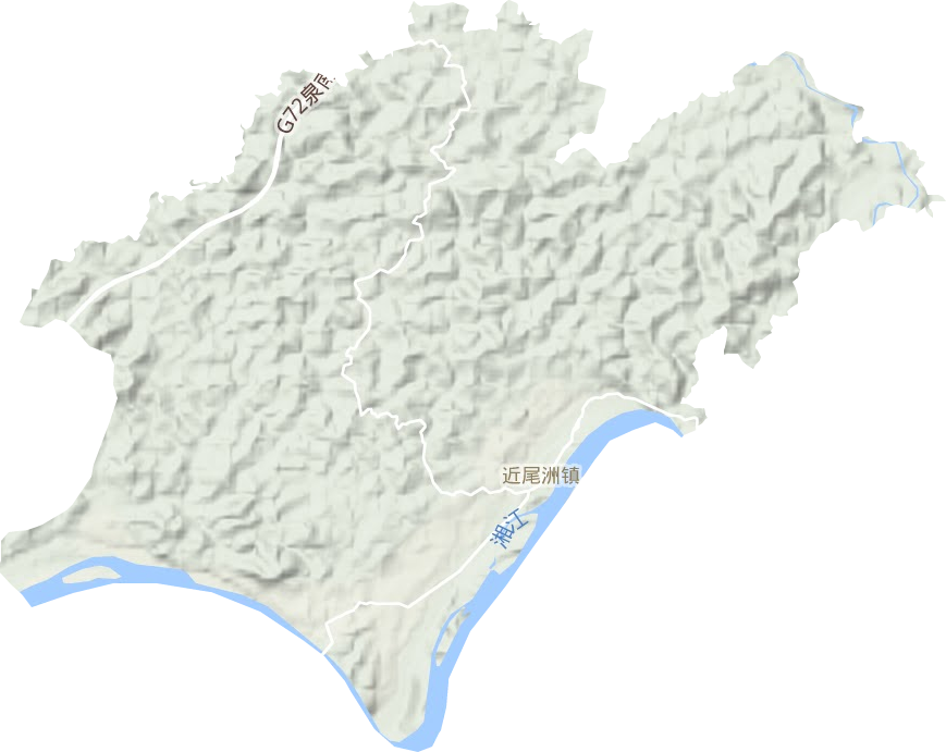 近尾洲镇地形地图