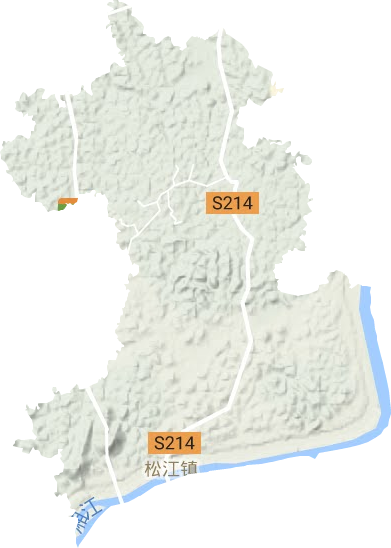 松江镇地形地图