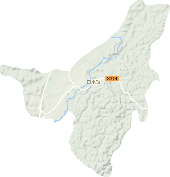 白果镇地形地图