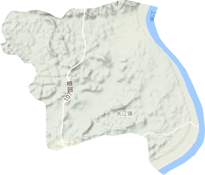 长江镇地形地图