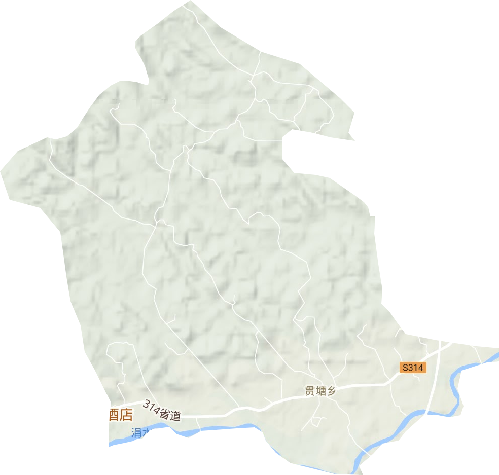贯塘乡地形地图
