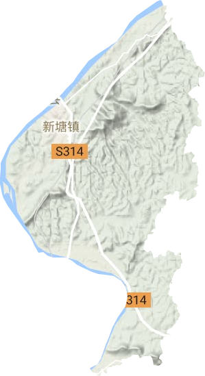 新塘镇地形地图
