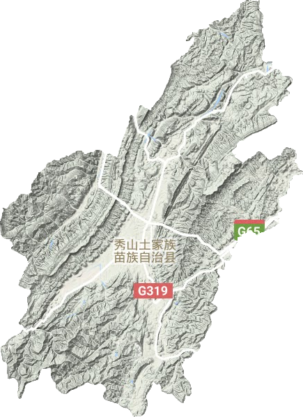 秀山县地形地图
