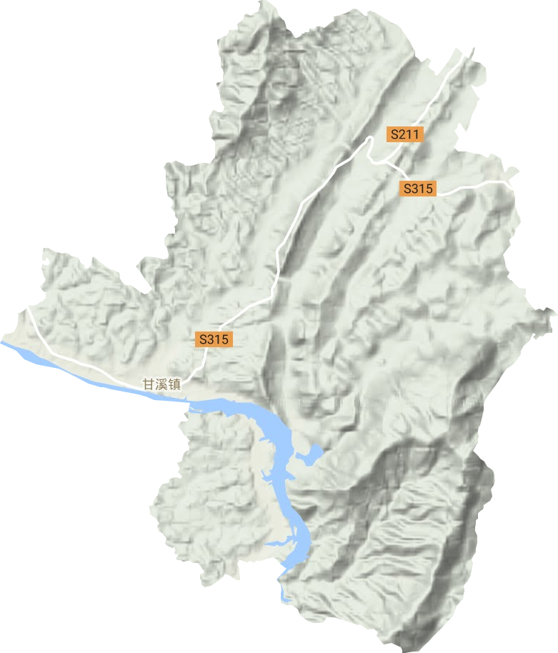 甘溪镇地形地图