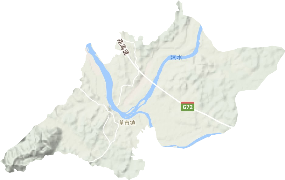 草市镇地形地图