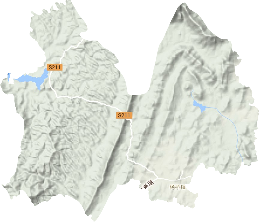 杨桥镇地形地图