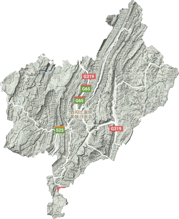 酉阳县地形地图