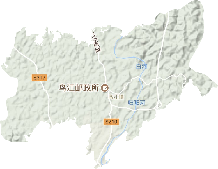 鸟江镇地形地图