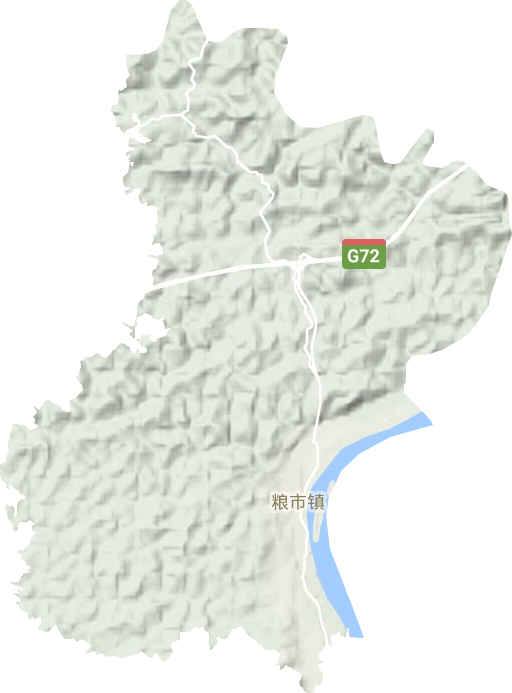 粮市镇地形地图