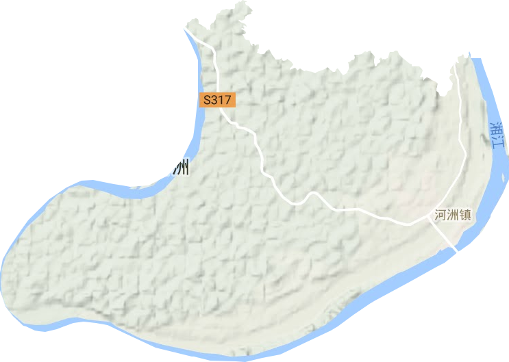 河洲镇地形地图