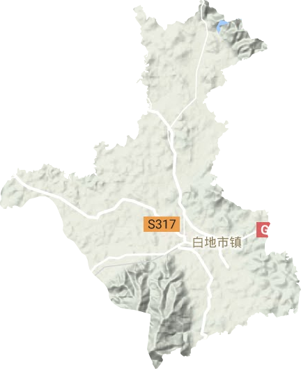 白地市镇地形地图