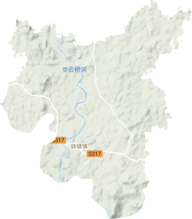 砖塘镇地形地图