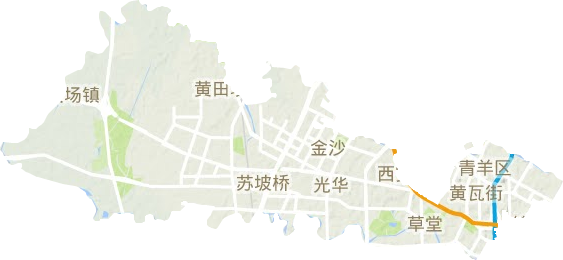 青羊区地形地图