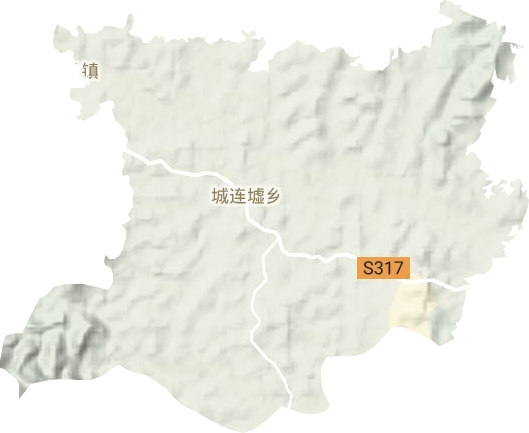 城连圩乡地形地图