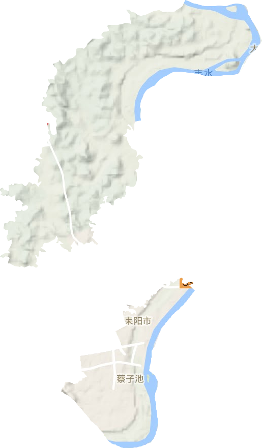 蔡子池街道地形地图