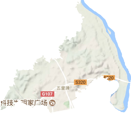 五里牌街道地形地图