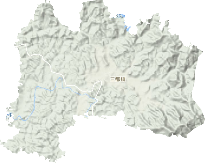 三都镇地形地图