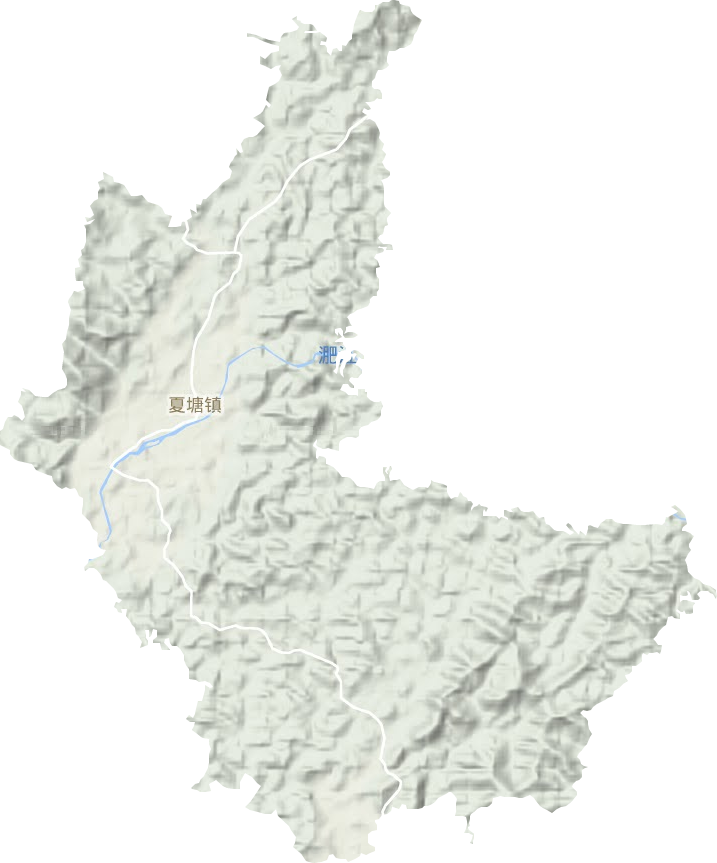 夏塘镇地形地图