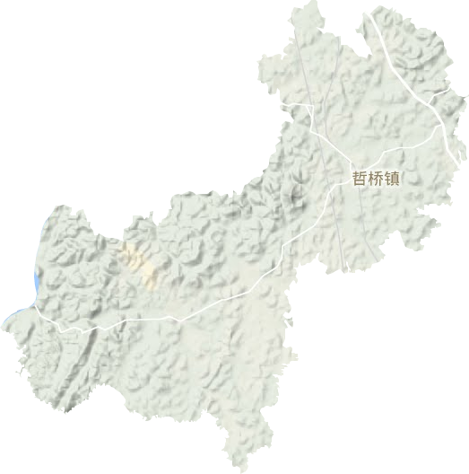 哲桥镇地形地图