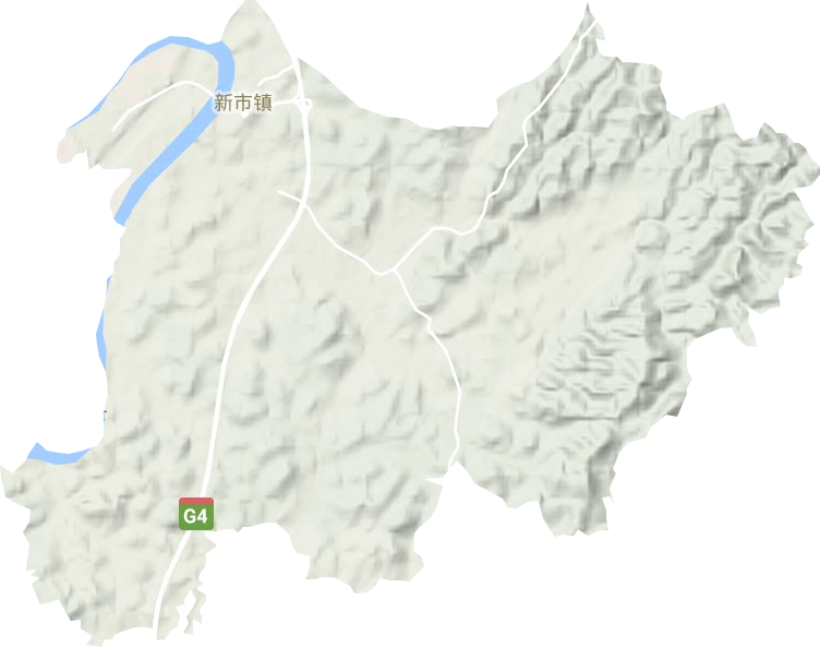 新市镇地形地图
