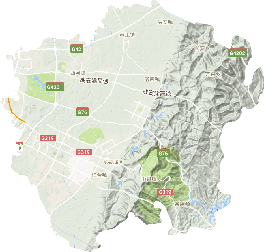龙泉驿区地形地图