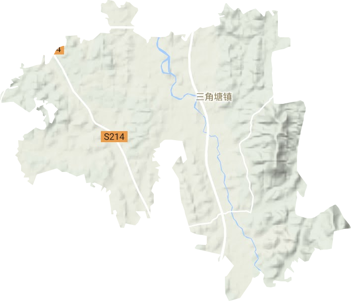 三角塘镇地形地图