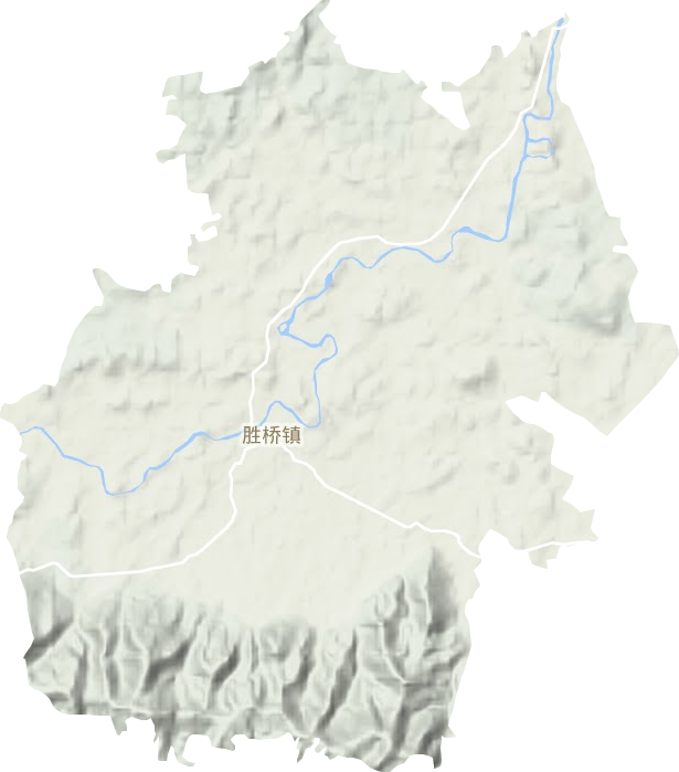 胜桥镇地形地图