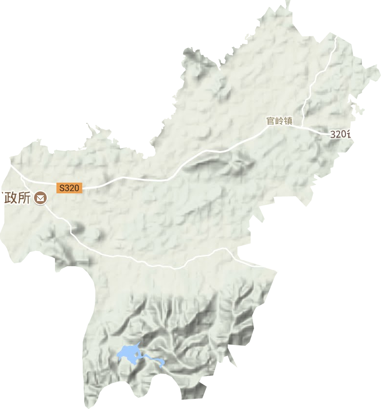 官岭镇地形地图