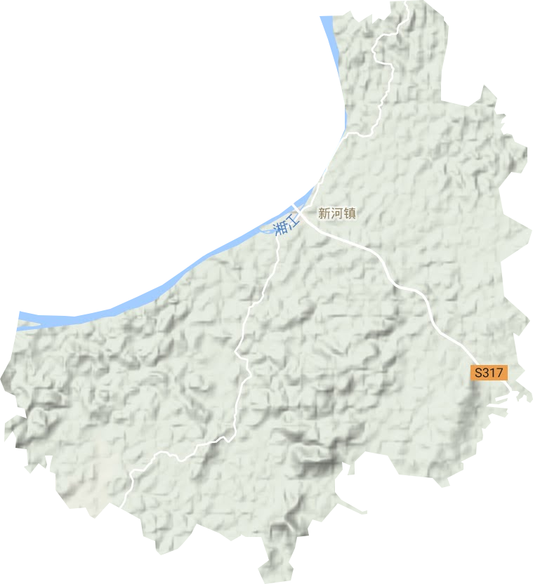新河镇地形地图