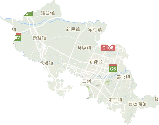 新都区地形地图