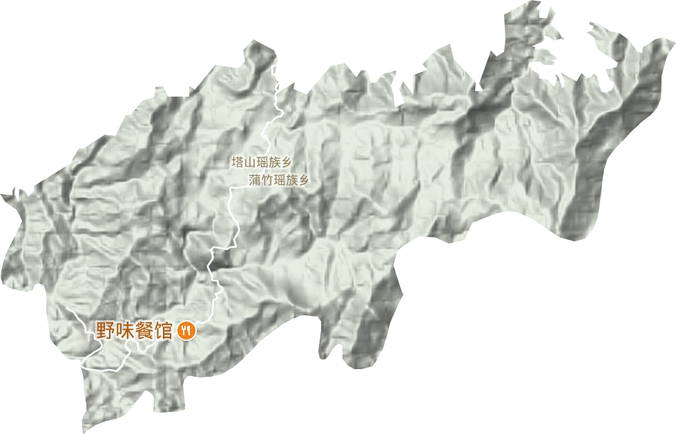 塔山瑶族乡地形地图