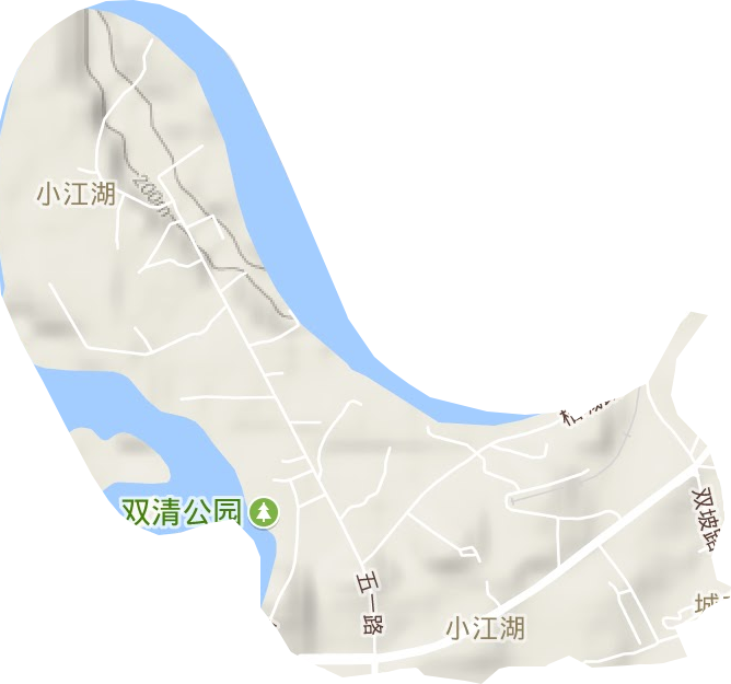 小江湖街道地形地图