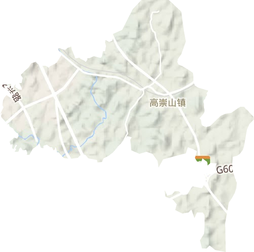 高崇山镇地形地图