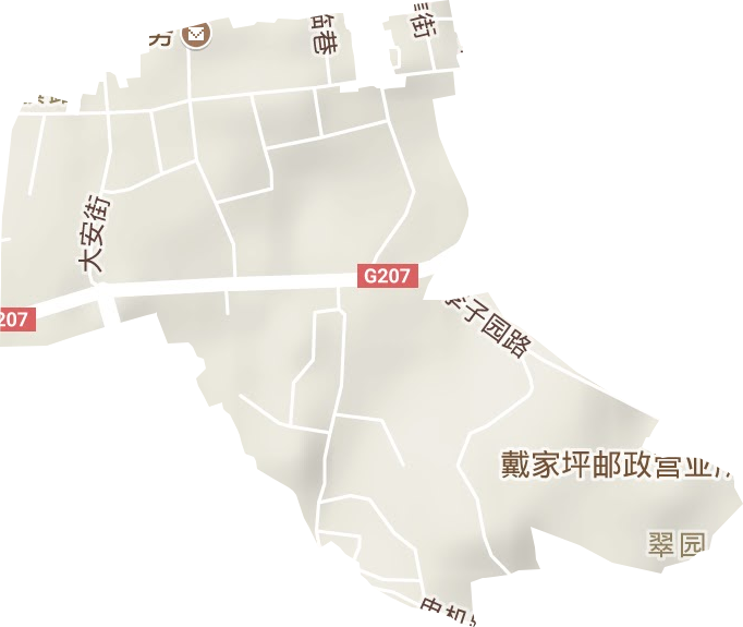 红旗路街道地形地图