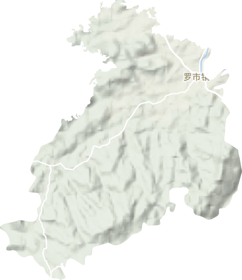 罗市镇地形地图
