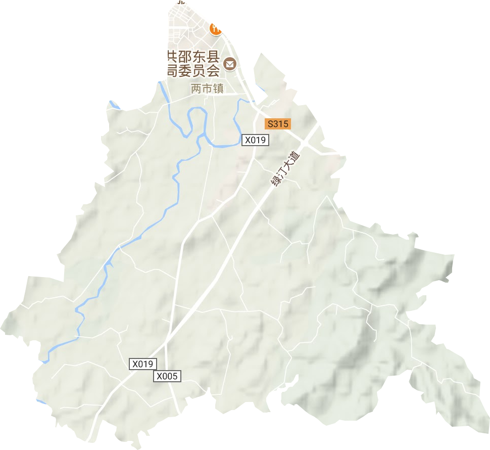 两市塘街道地形地图