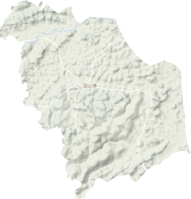 团山镇地形地图