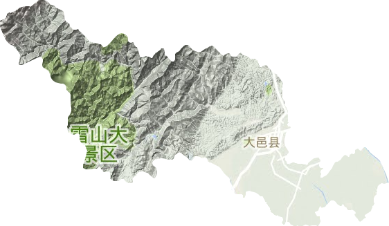 大邑县地形地图