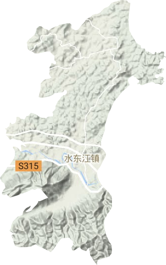 水东江镇地形地图