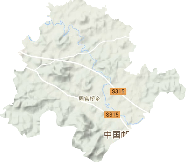 周官桥乡地形地图