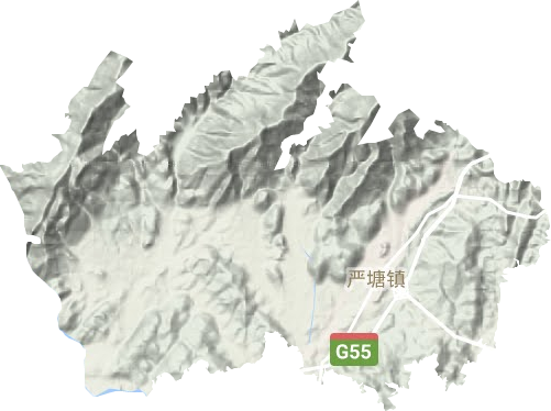 严塘镇地形地图