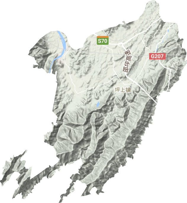 坪上镇地形地图