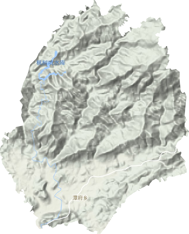 潭府乡地形地图