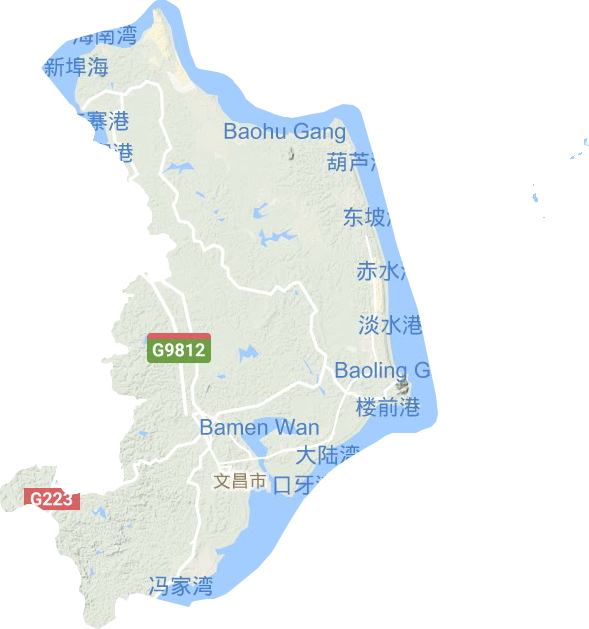 文昌市地形地图