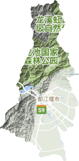 都江堰市地形地图