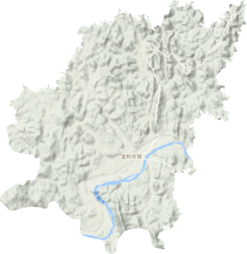 金称市镇地形地图